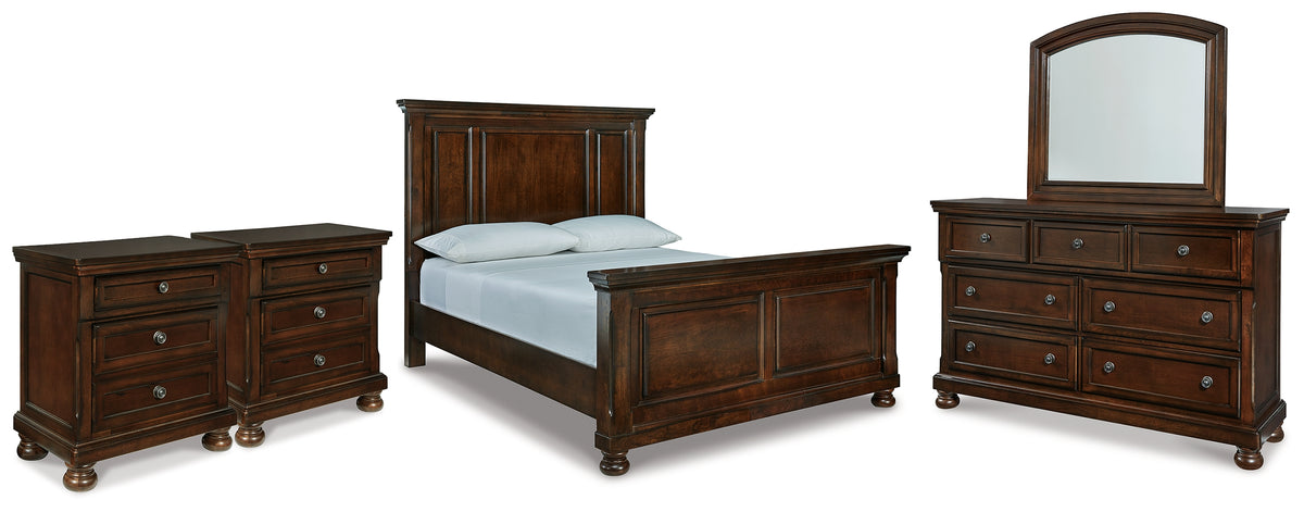Porter 5 Piece Panel Bedroom in Brown, Size: Queen by Ashley