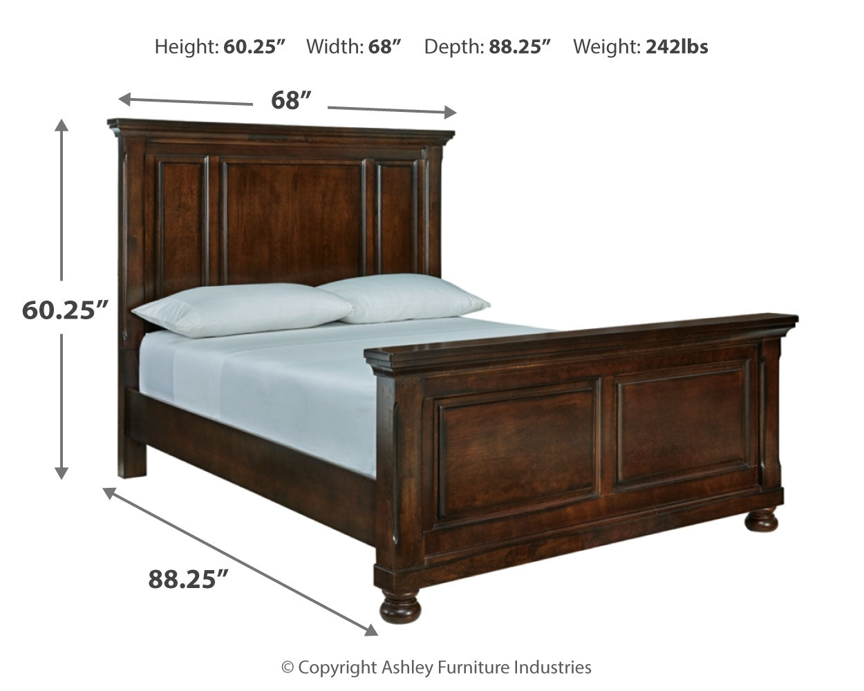 Porter Rustic Brown Queen Panel Bed - Ornate Home