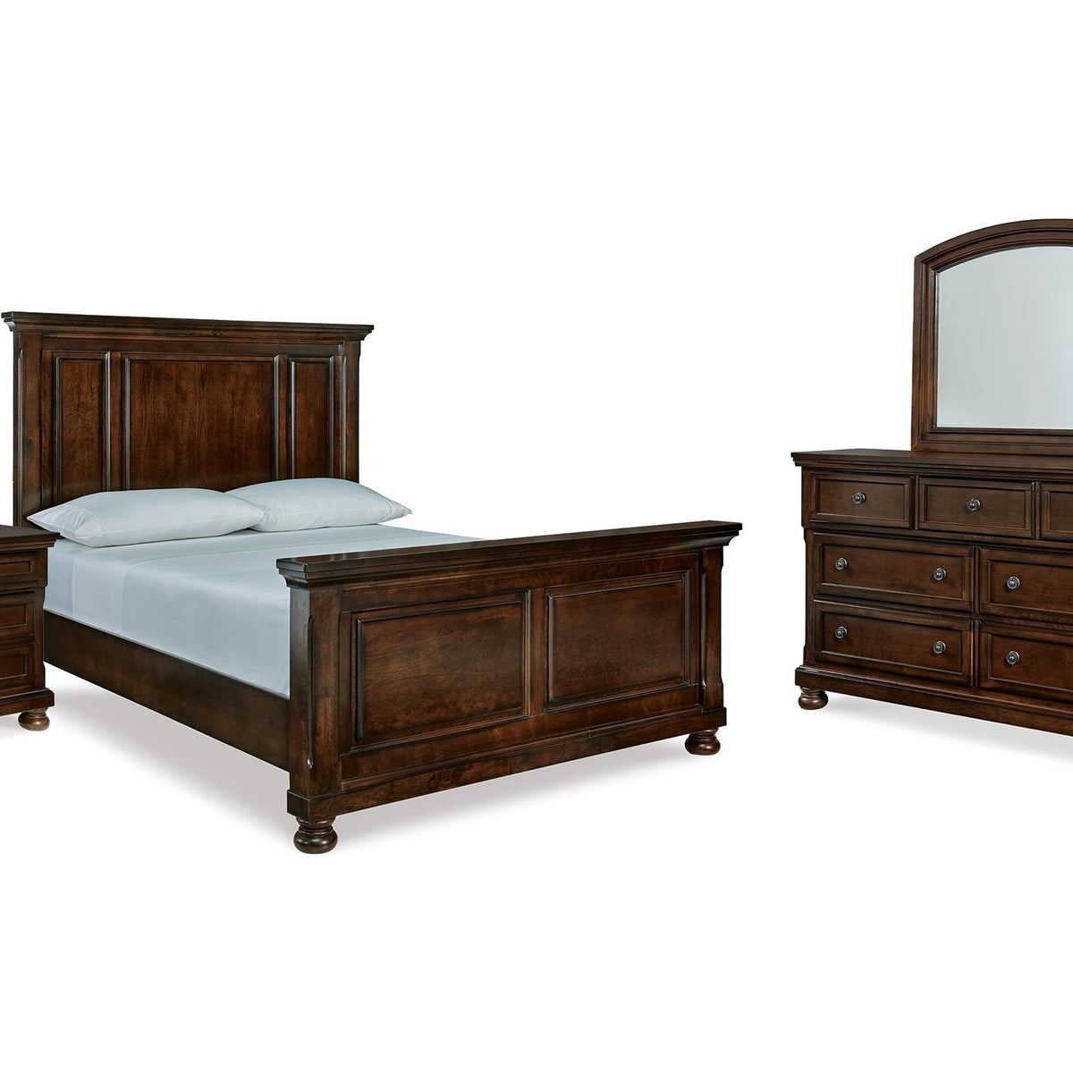 Ashley Furniture Porter Rustic Brown Queen Panel Bedroom Set with ...