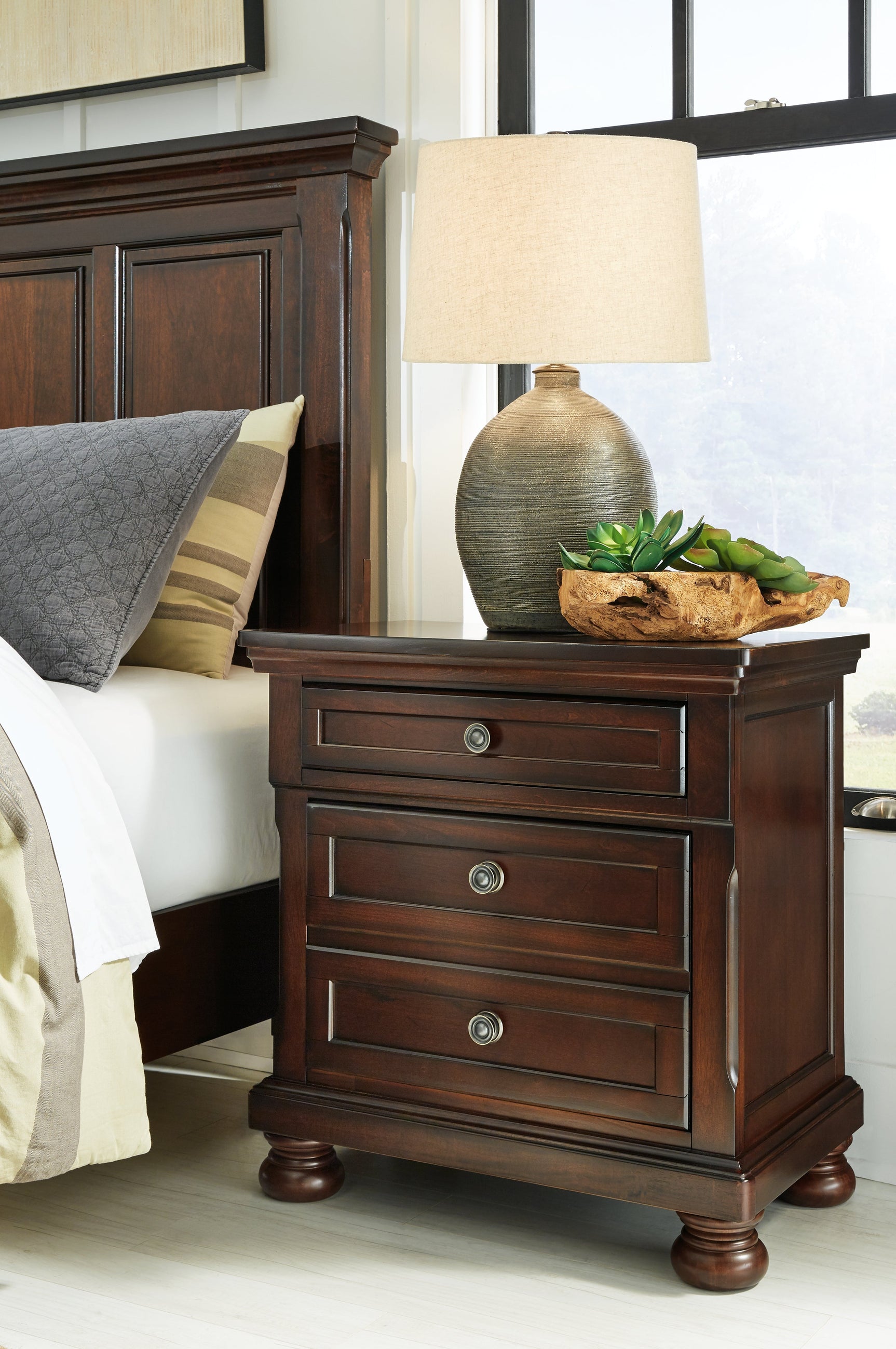 Porter Rustic Brown Two Drawer Nightstand (Online Special Price) - Ornate Home