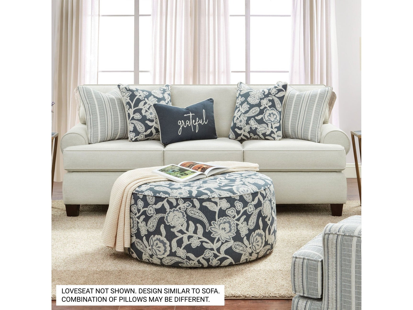 Porthcawl Ivory Loveseat - Ornate Home