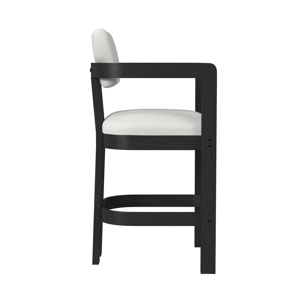 Portland Black/White Arm Barstool (Set of 2) - Ornate Home