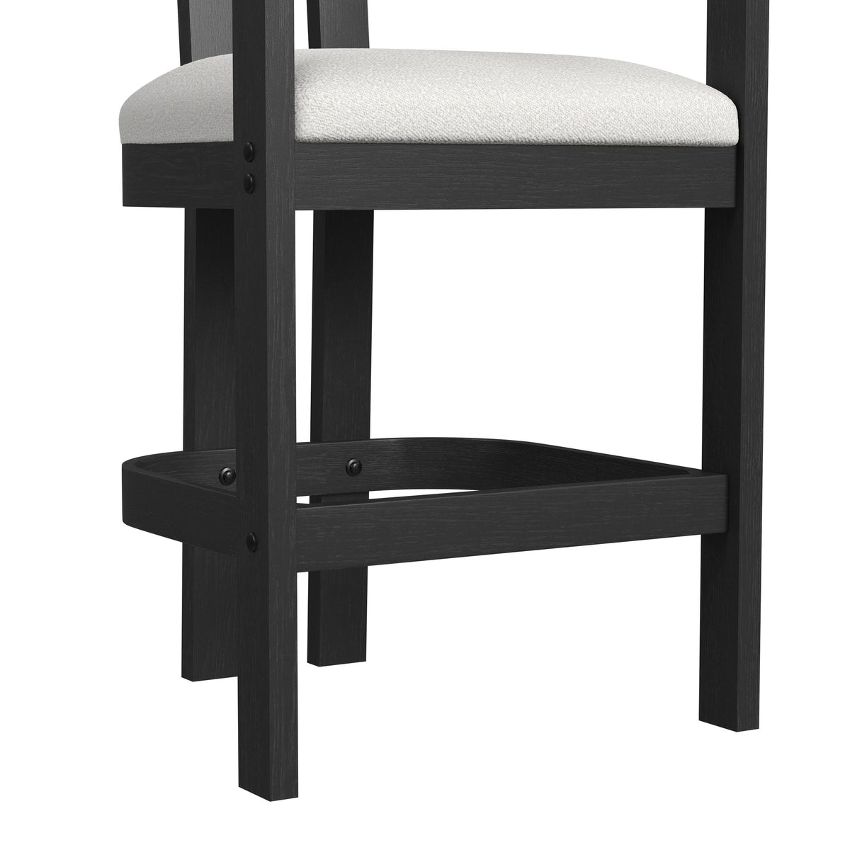 Portland Black/White Arm Barstool (Set of 2) - Ornate Home