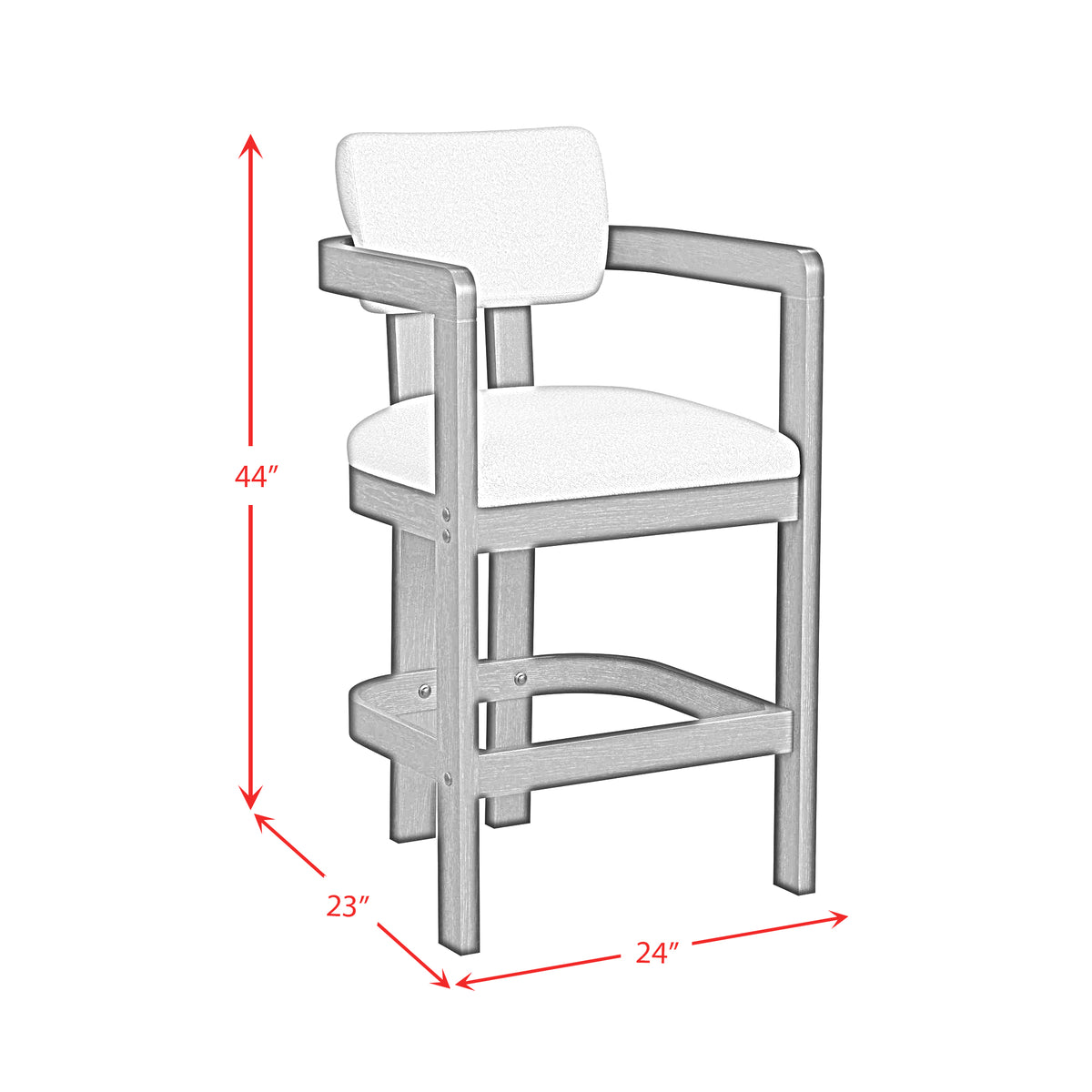 Portland Black/White Arm Barstool (Set of 2) - Ornate Home