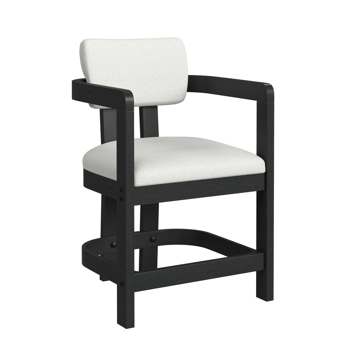 Portland Black/White Arm Counter Stool (Set of 2) - Ornate Home