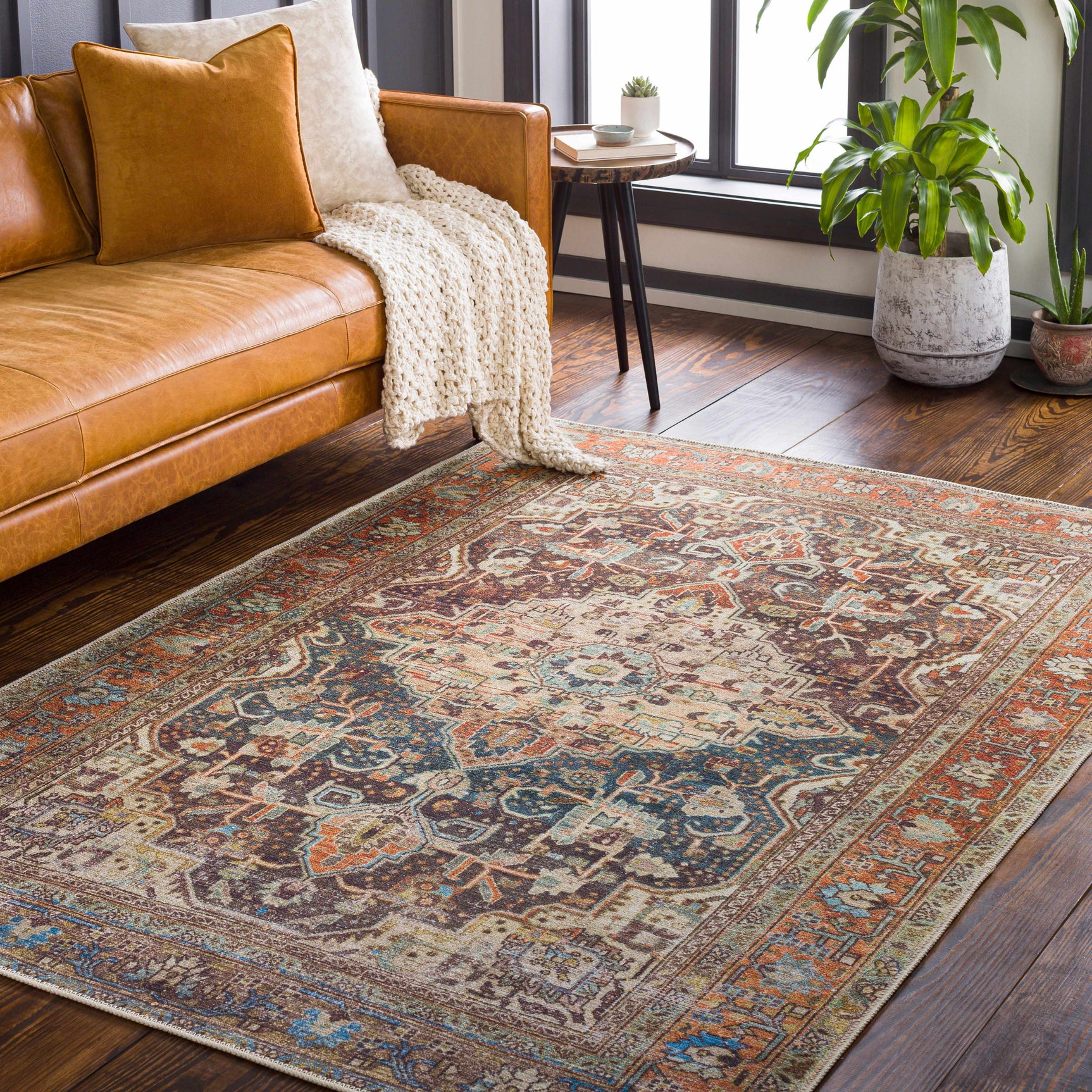 Portlaw Washable Area Rug - Ornate Home