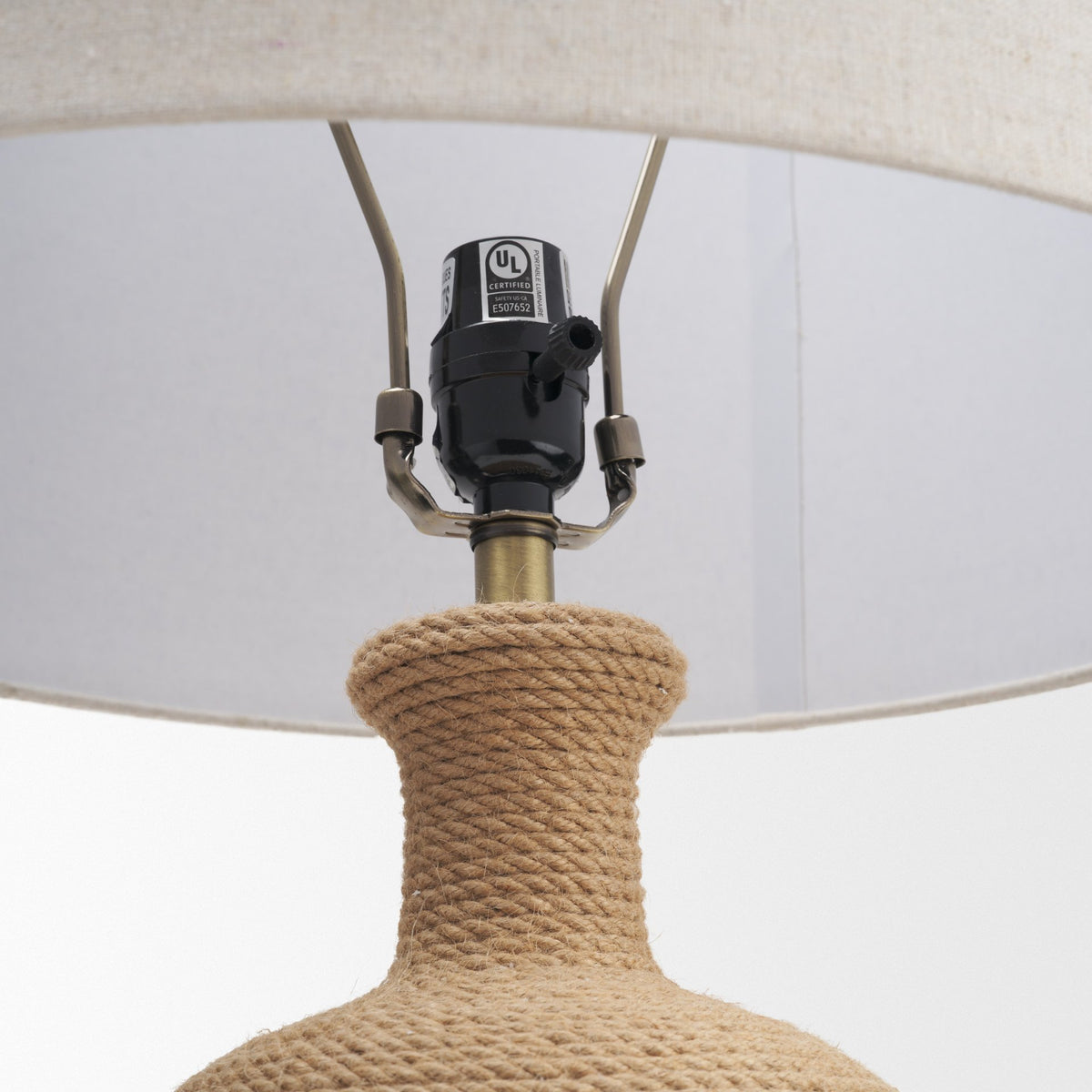 Portofino Cream Abaca Rope Bottle Table Lamp - Ornate Home