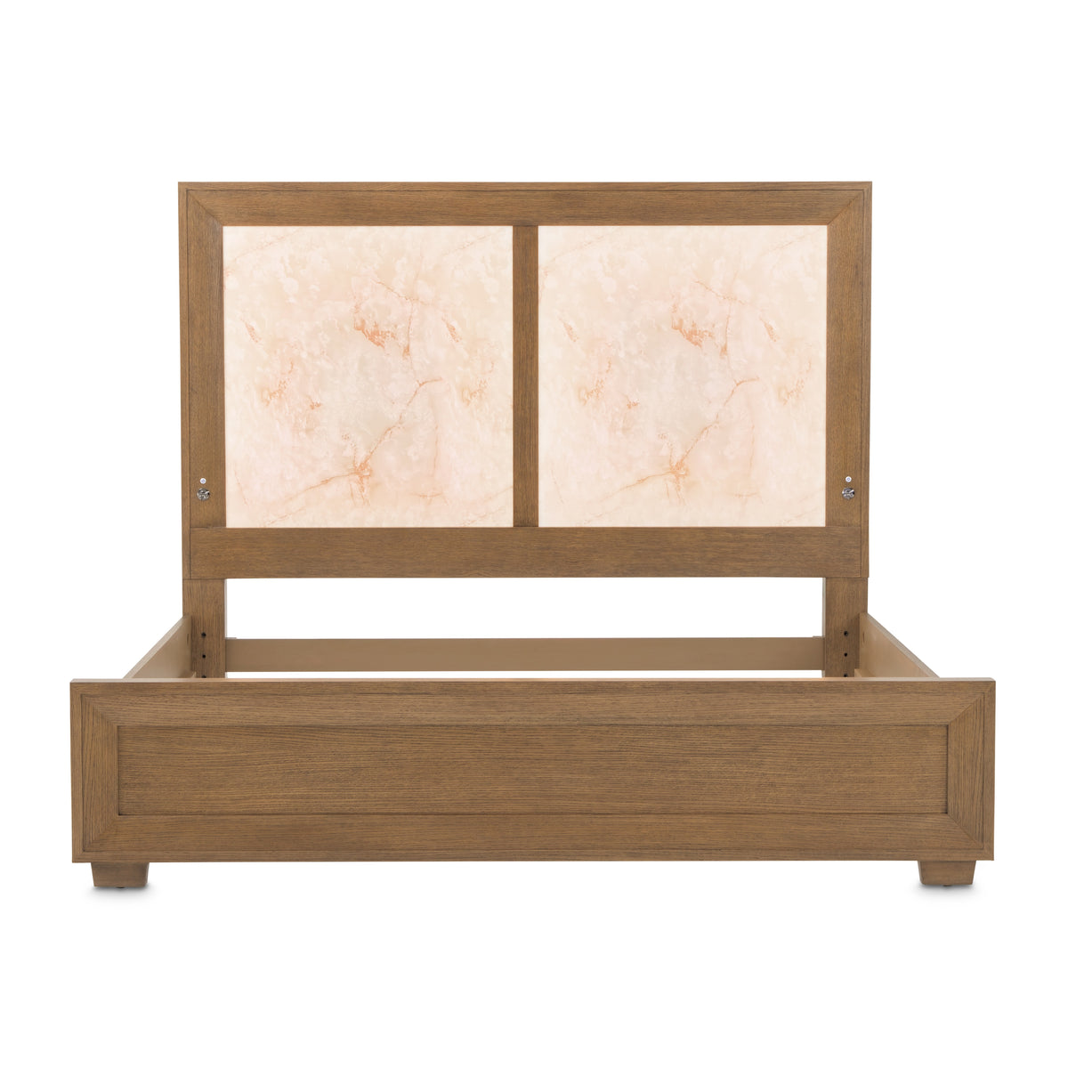 Portrait Sienna Brown Eastern King Panel Bed with LED Lights