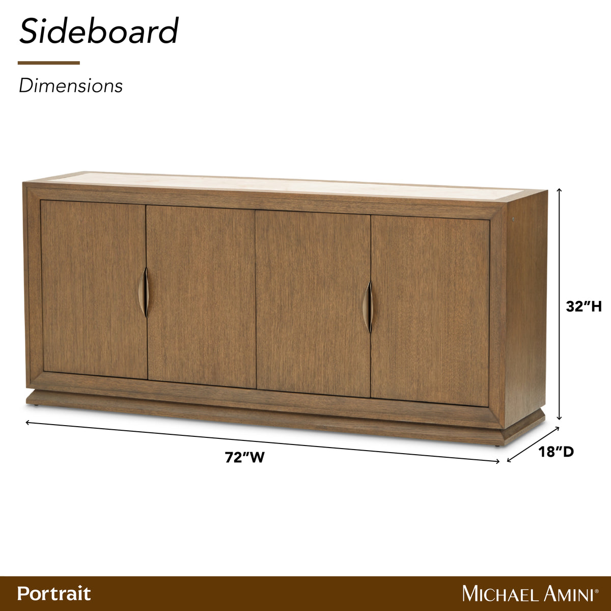 Portrait Sienna Brown Sideboard with LED Lights