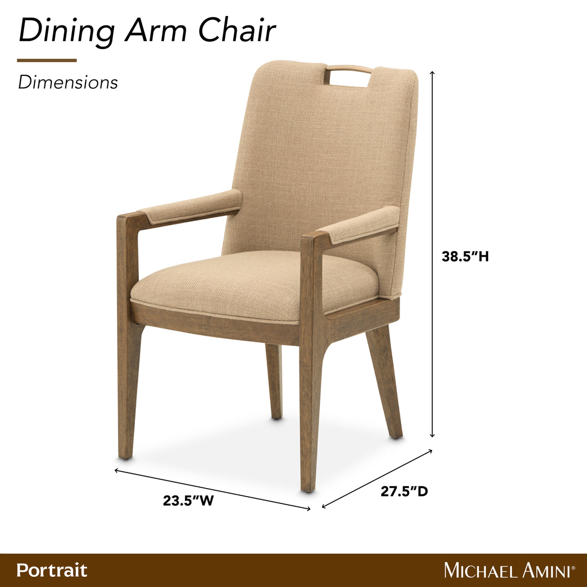Portrait Sienna Brown/Toffee Dining Arm Chair (Set of 2)