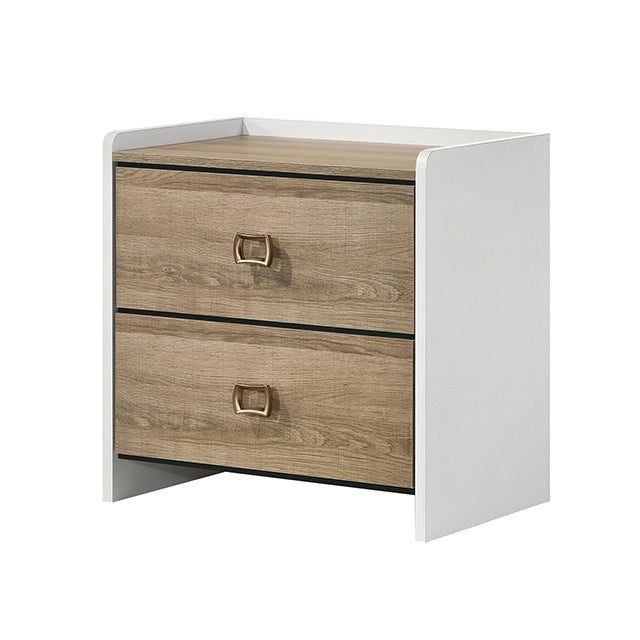 Posey Dusty Oak/White Nightstand - Ornate Home