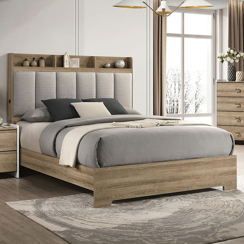 Posey Dusty Oak/White Queen Bed - Ornate Home