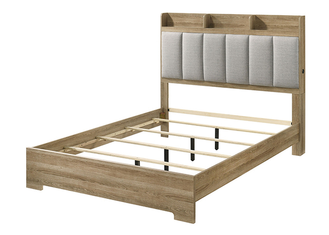 Posey Dusty Oak/White Queen Bed - Ornate Home