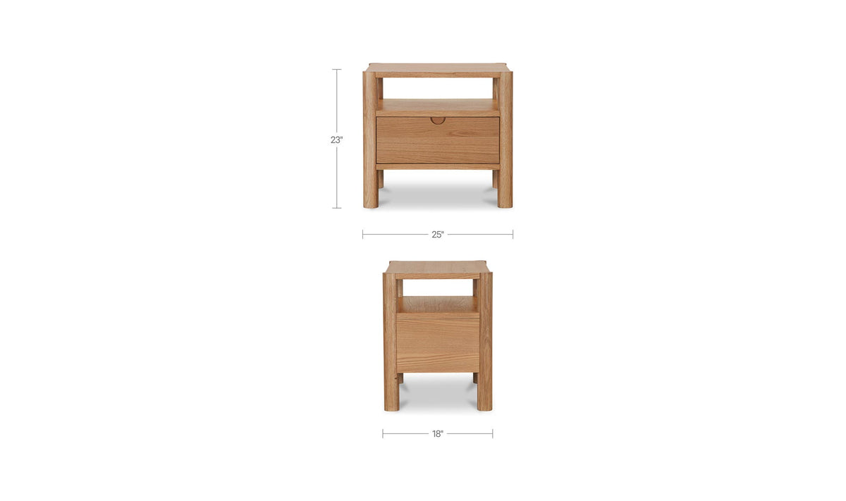 Post Natural Nightstand Oak - Ornate Home