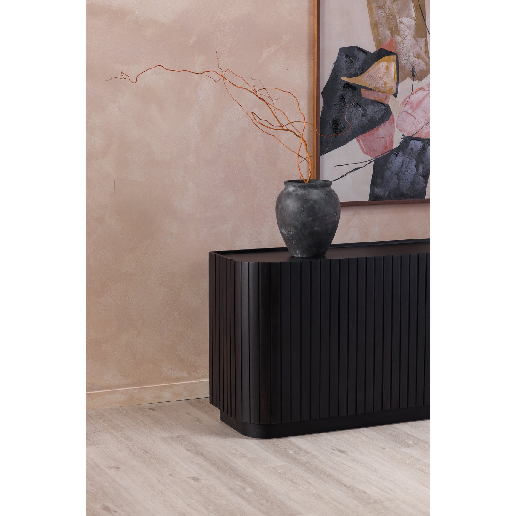 Povera Black 4 Door Sideboard - Ornate Home