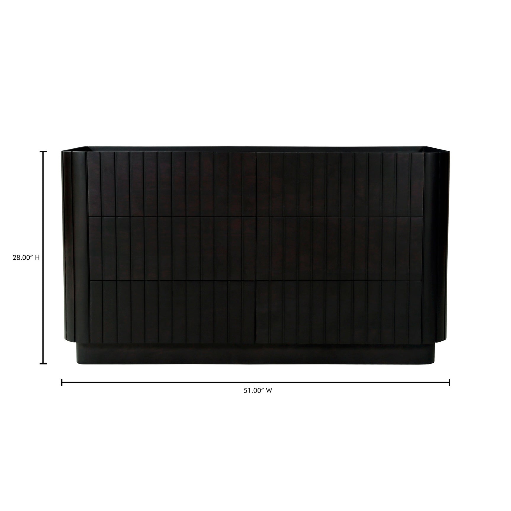 Povera Black 6 Drawer Dresser - Ornate Home