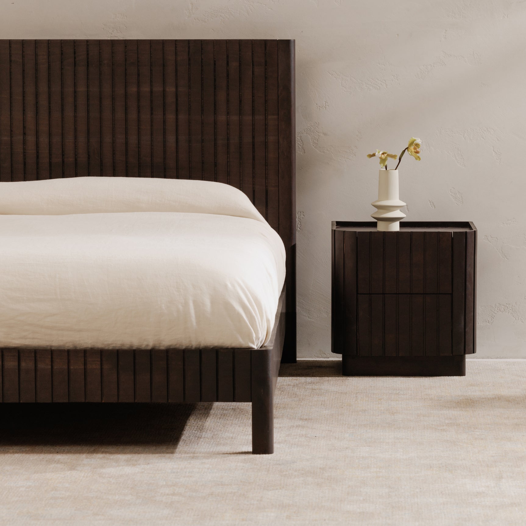 Povera Black Nightstand - Ornate Home