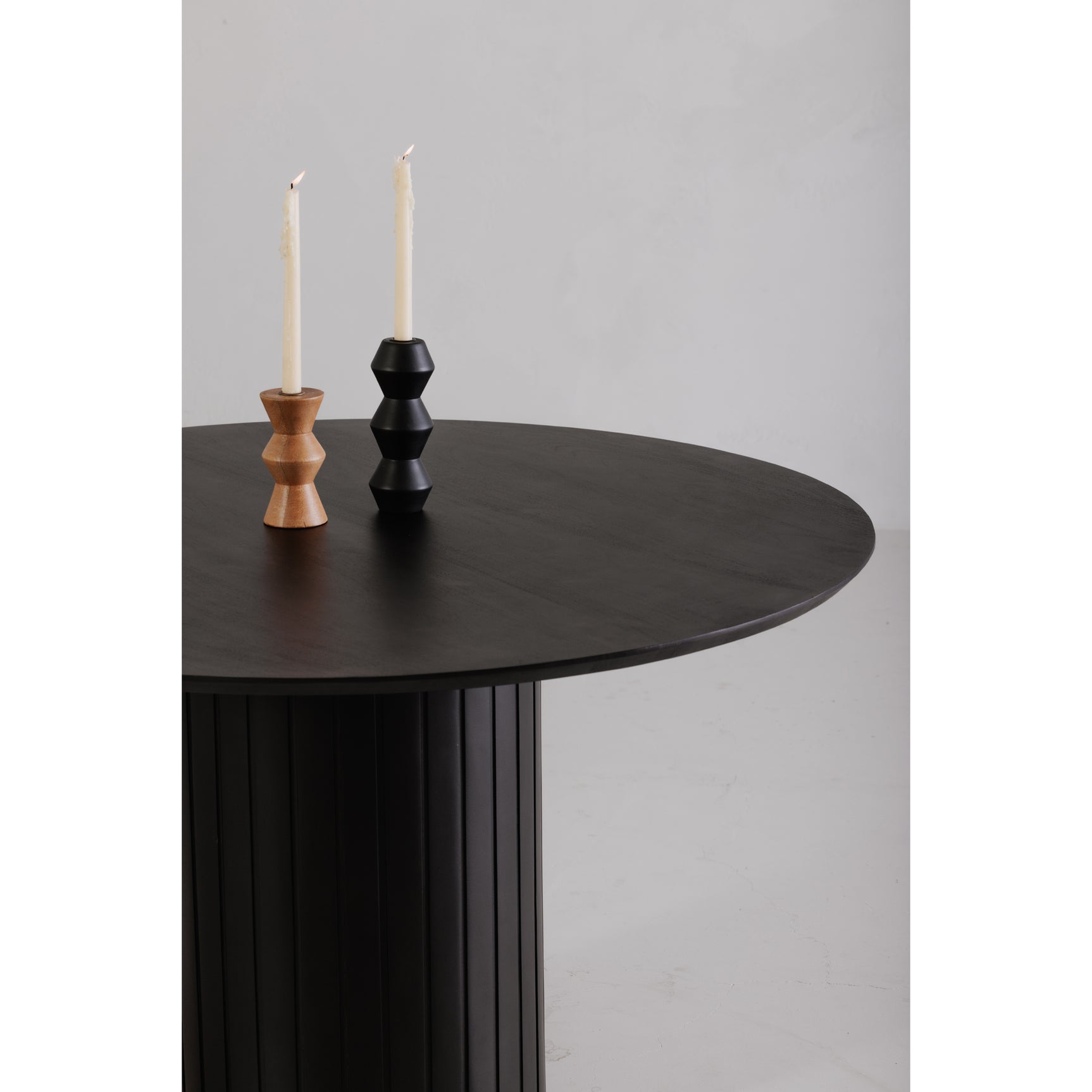 Povera Black Round Dining Table - Ornate Home