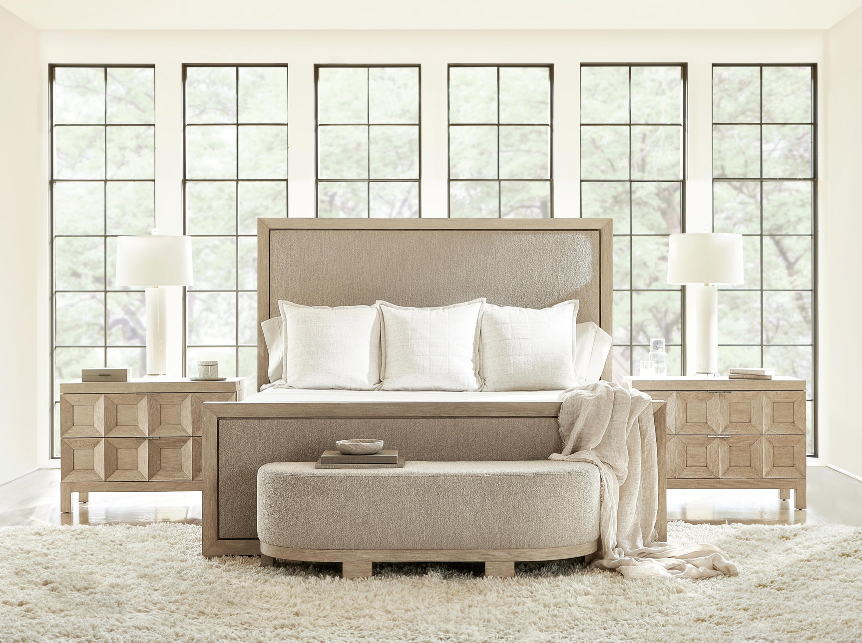 Prado Tawny/Grey Panel King Bed - Ornate Home