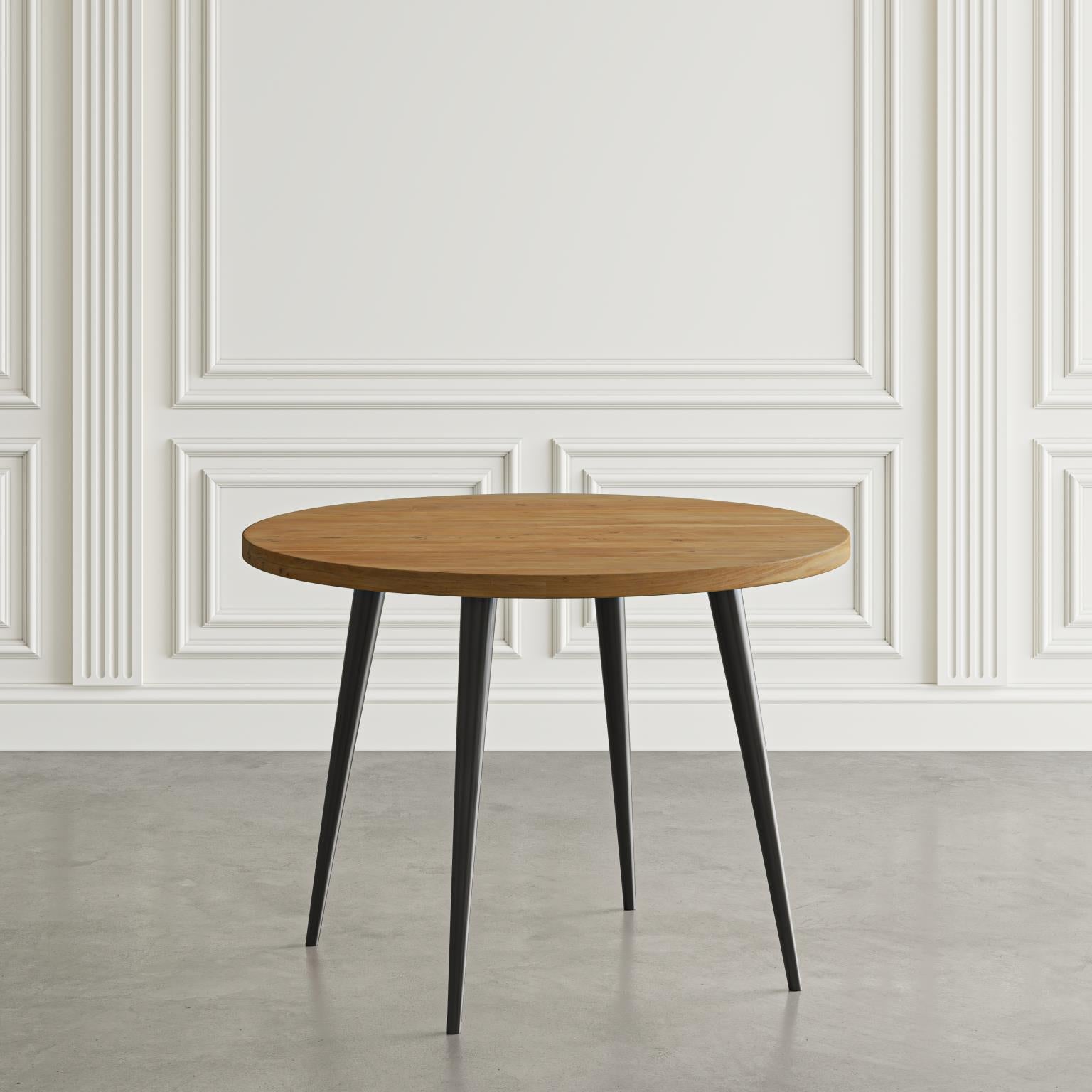 Prelude Suede/Walnut Round Dining Table w/ 4 Wright Chairs - Ornate Home