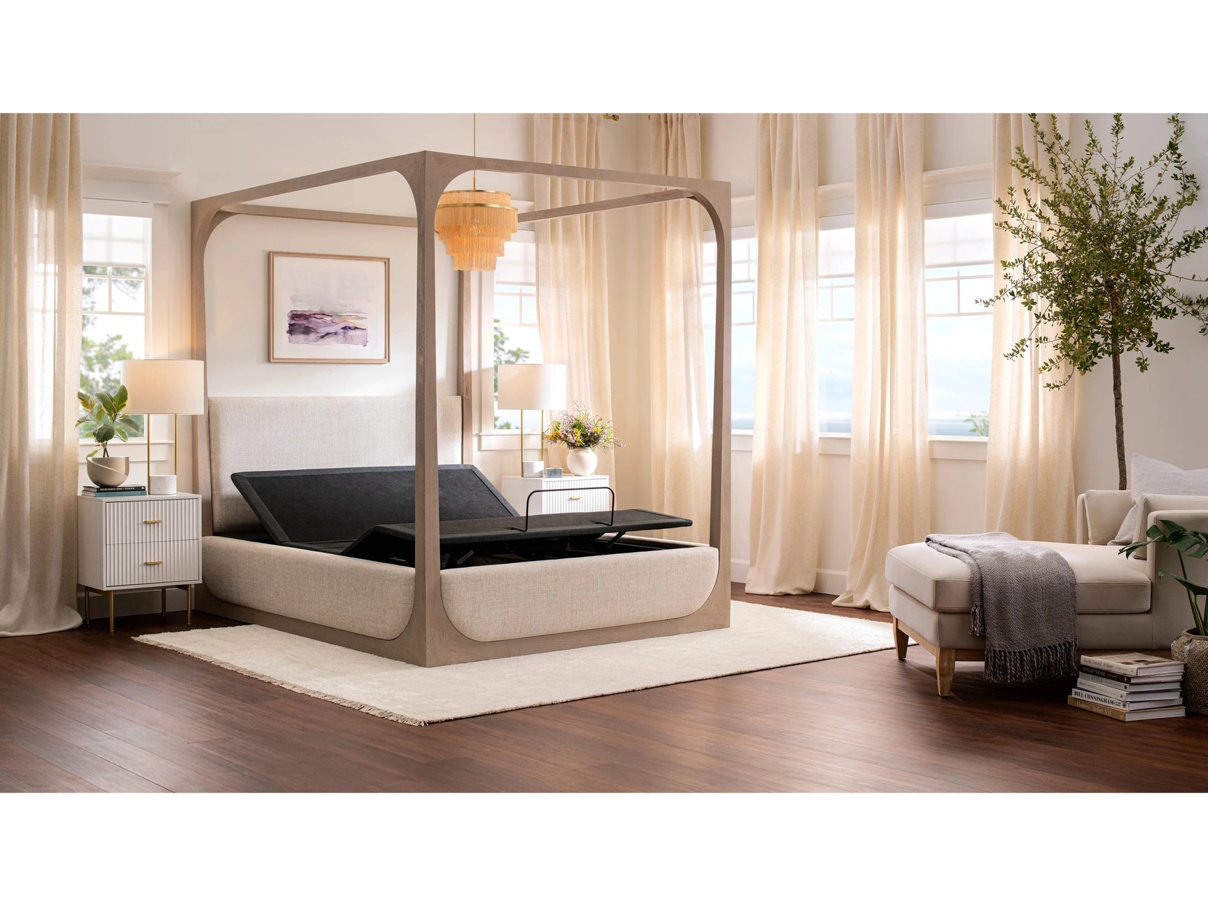 Premium Plus Smart Charcoal King Base Bed Frame - Ornate Home