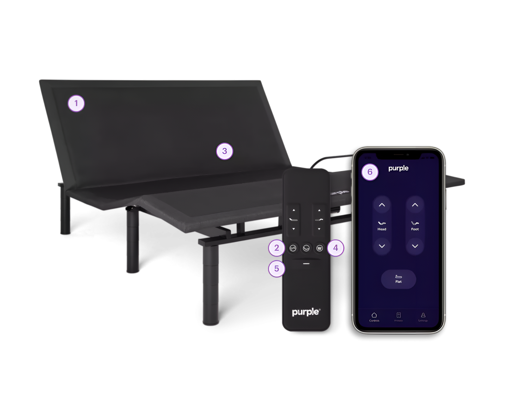 Premium Smart Charcoal King Adjustable Base Bed Frame - Ornate Home