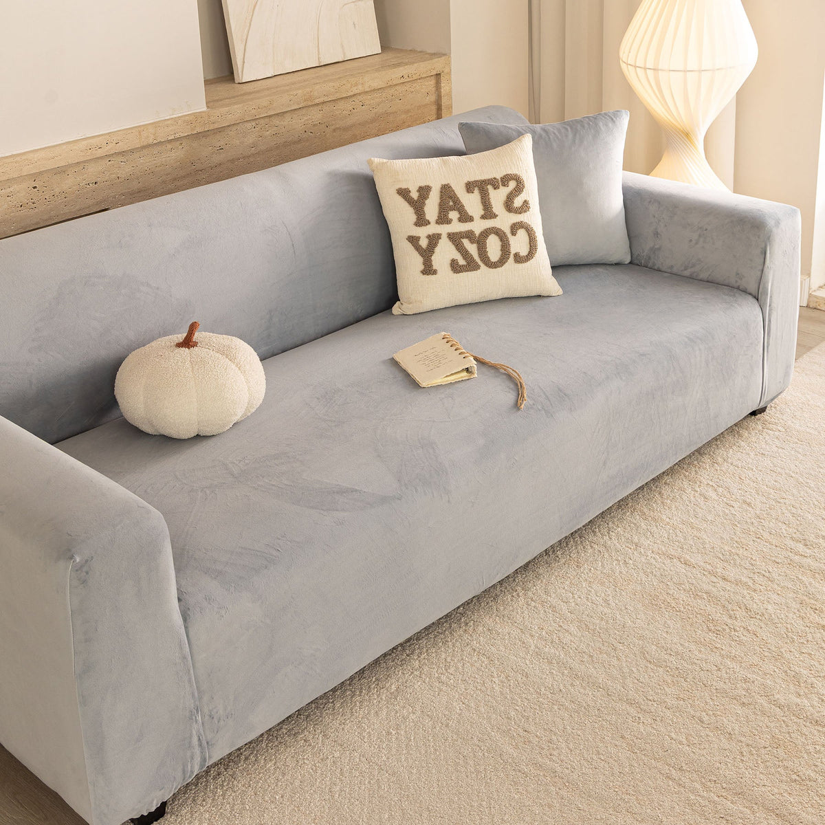 Premium Velvet Thick Stretch Couch Slipcover, Non-Slip Furniture Protector for Pets - Ornate Home