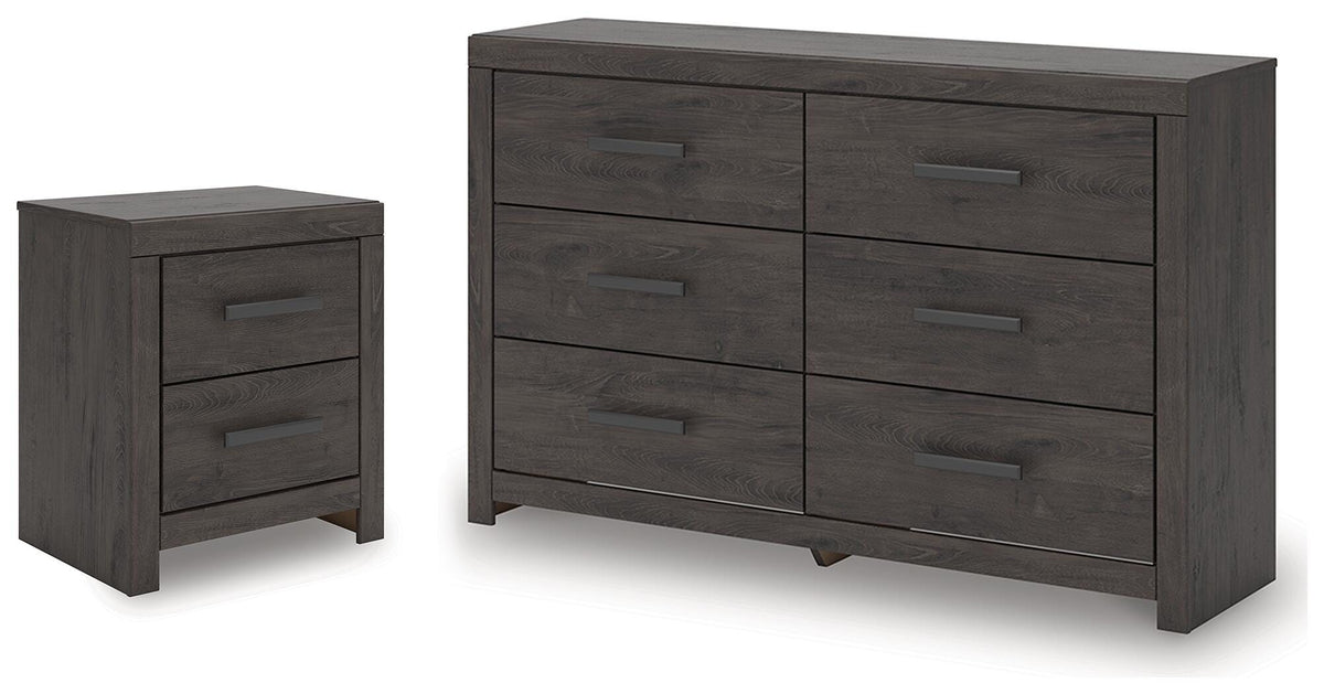 Prendonea Charcoal Dresser and Nightstand - Ornate Home