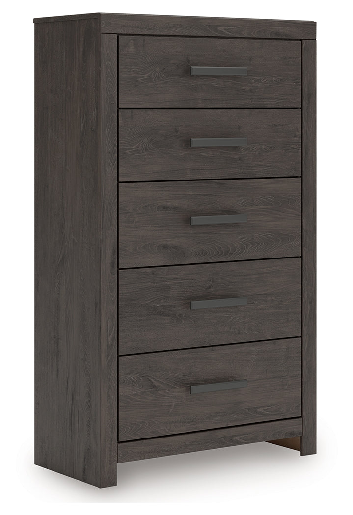 Prendonea Charcoal Full Panel Bed, Dresser, Mirror, Chest and Nightstand (Online Special Price) - Ornate Home