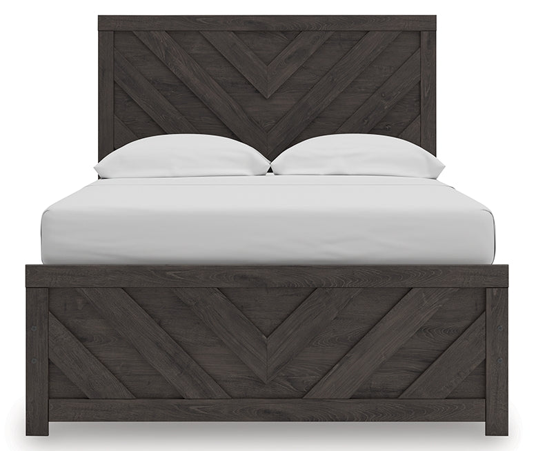 Prendonea Charcoal Full Panel Bed, Dresser and Mirror - Ornate Home