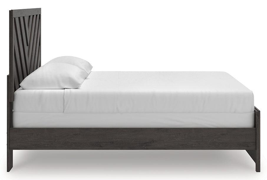 Prendonea Charcoal King Panel Bed, Dresser and 2 Nightstands (Online Special Price) - Ornate Home