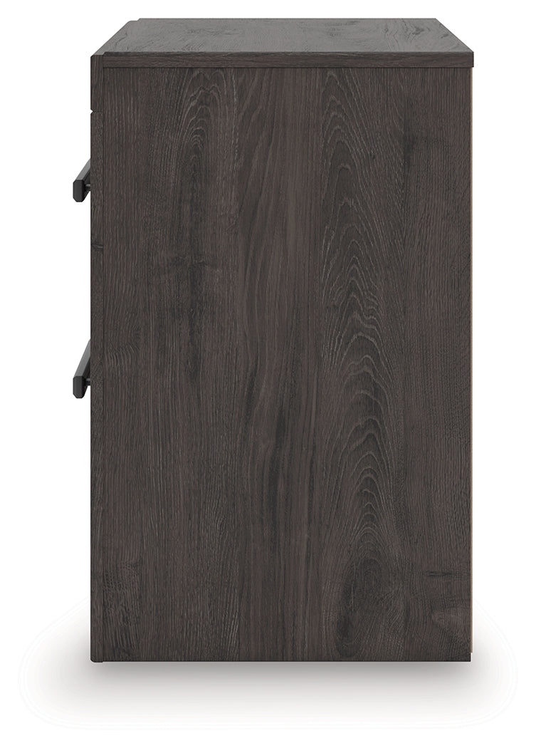 Prendonea Charcoal King Panel Bed, Dresser and 2 Nightstands - Ornate Home