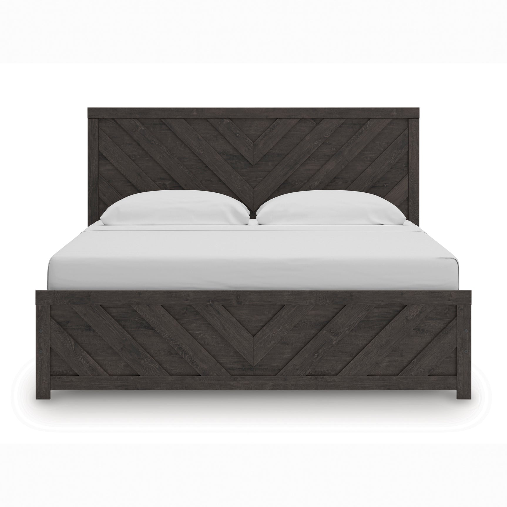 Prendonea Charcoal King Panel Bed, Dresser and Mirror - Ornate Home