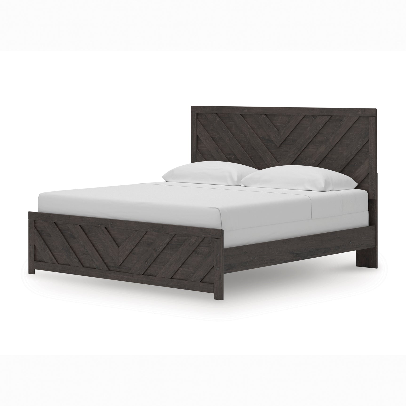 Prendonea Charcoal King Panel Bed, Dresser and Mirror - Ornate Home