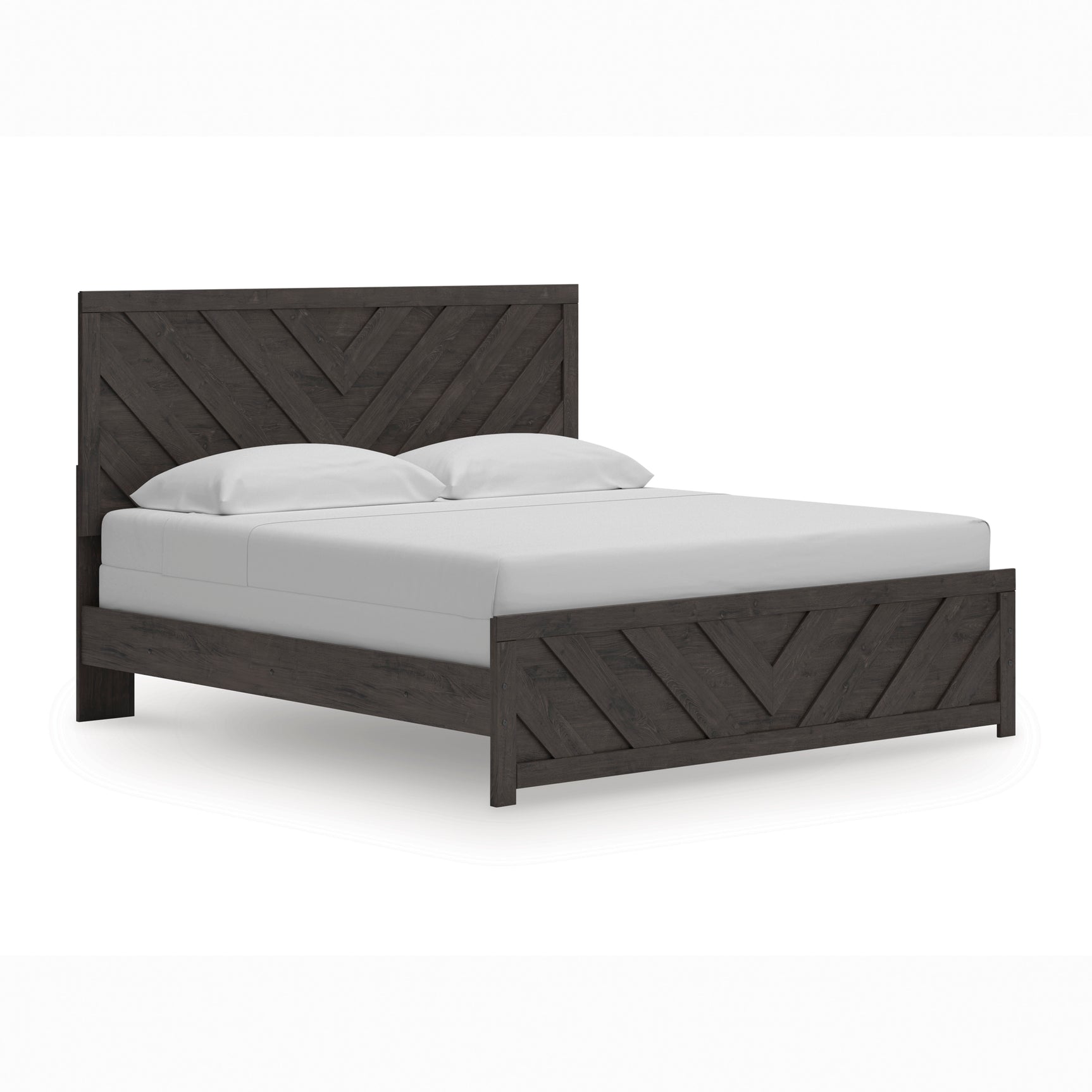 Prendonea Charcoal King Panel Bed, Dresser and Mirror - Ornate Home