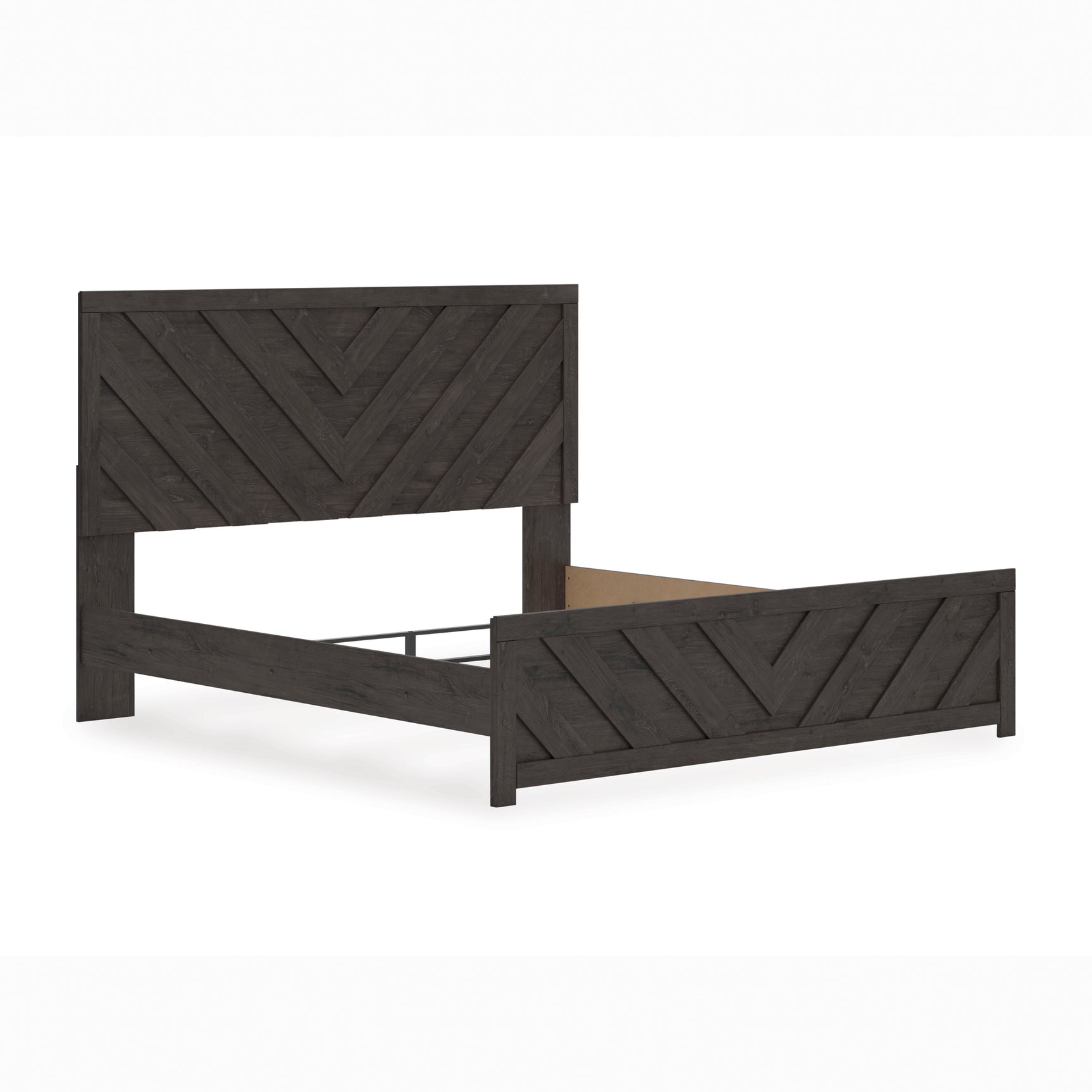 Prendonea Charcoal King Panel Bed, Dresser and Mirror - Ornate Home