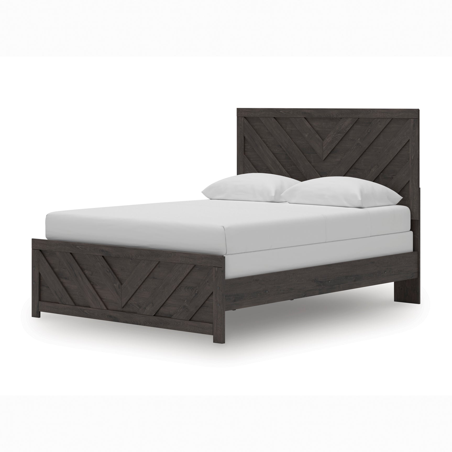 Prendonea Charcoal Queen Panel Bed, Dresser, Mirror, Chest and 2 Nightstands - Ornate Home