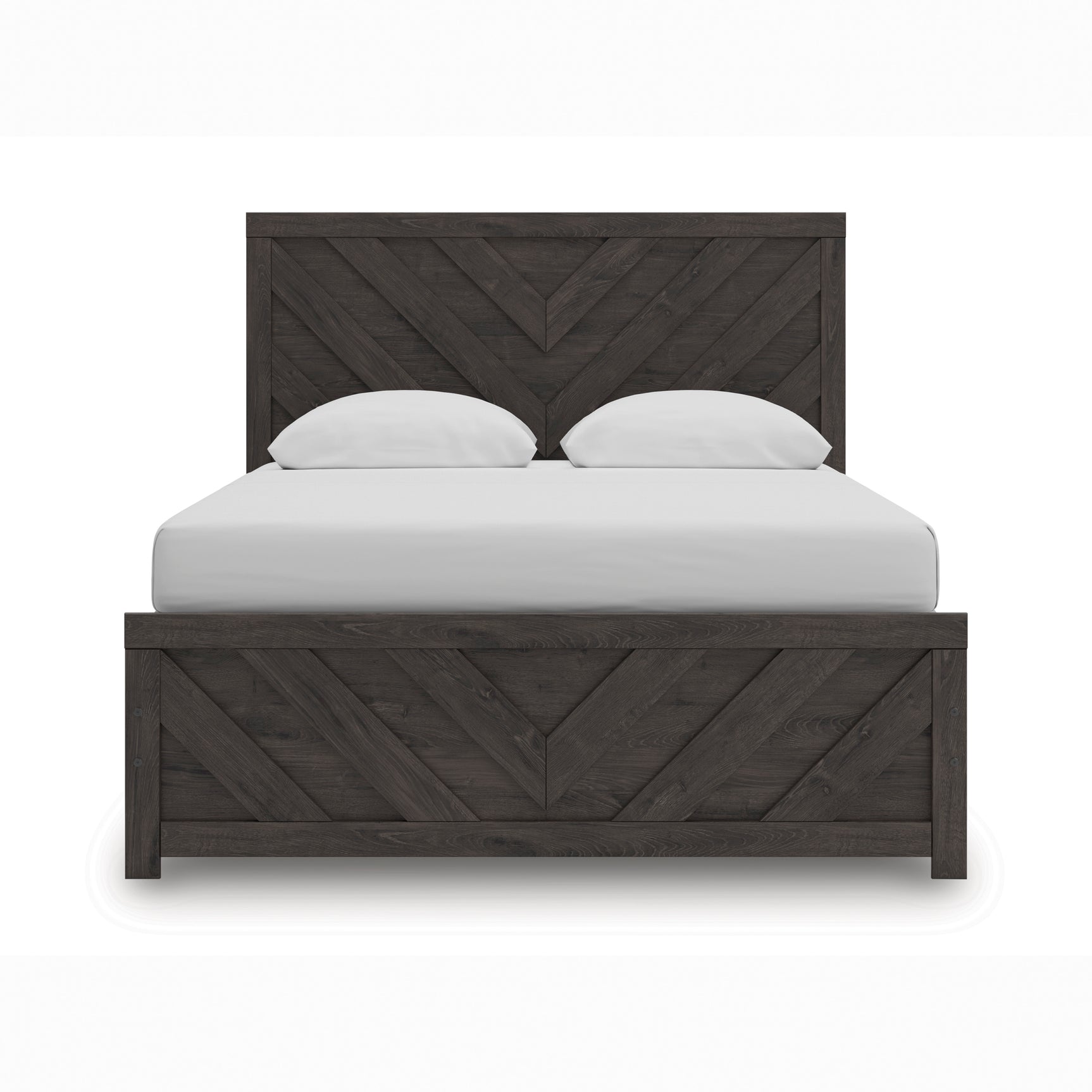 Prendonea Charcoal Queen Panel Bed, Dresser, Mirror, Chest and 2 Nightstands - Ornate Home
