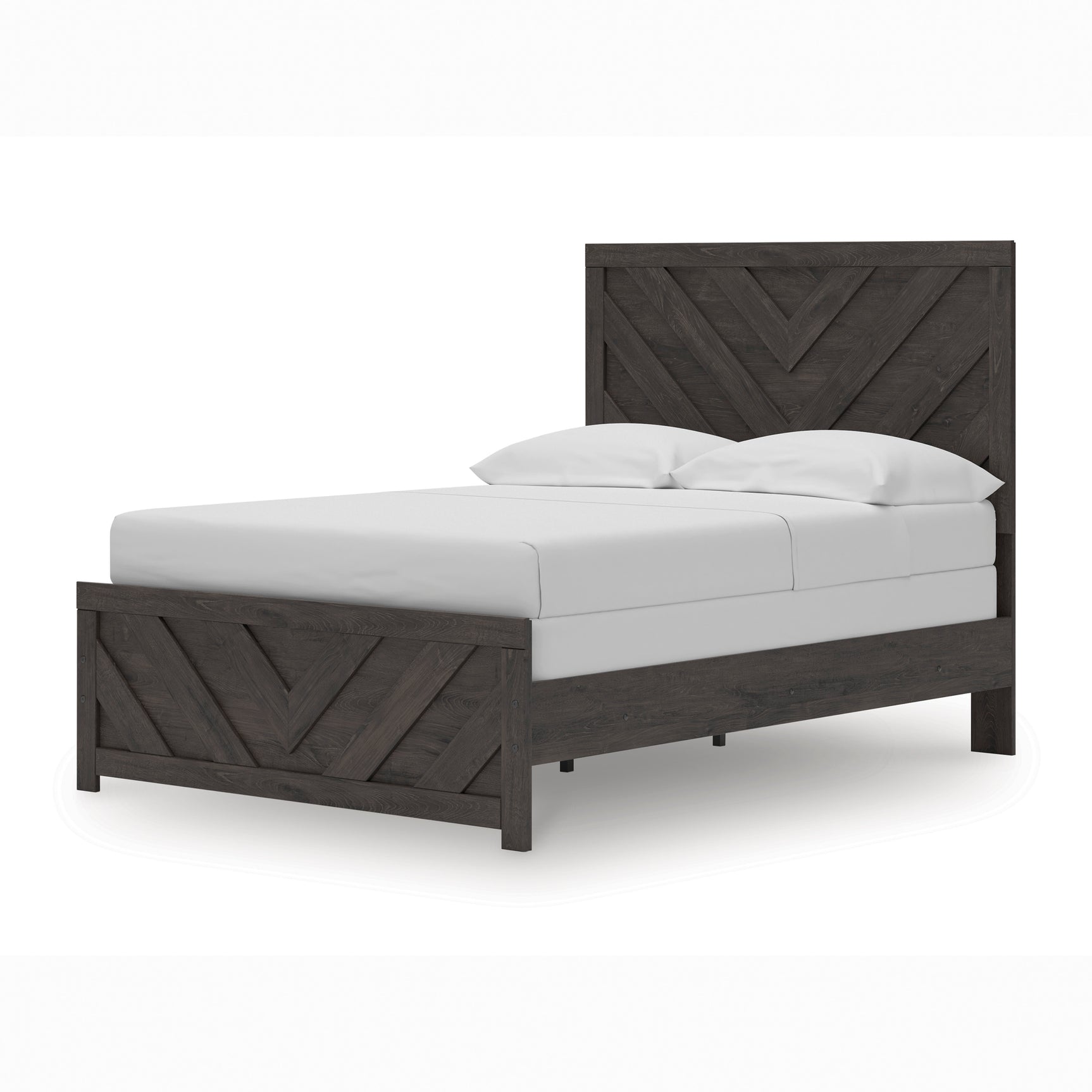 Prendonea Charcoal Full Panel Bed, Dresser, Mirror, Chest and 2 Nightstands - Ornate Home