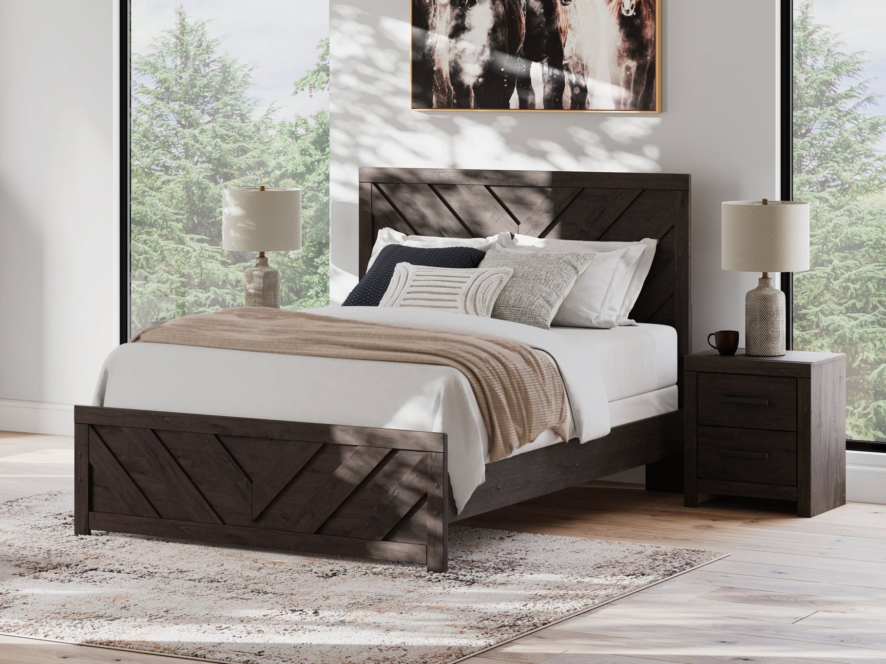 Prendonea Charcoal Queen Panel Bed (Online Special Price) - Ornate Home