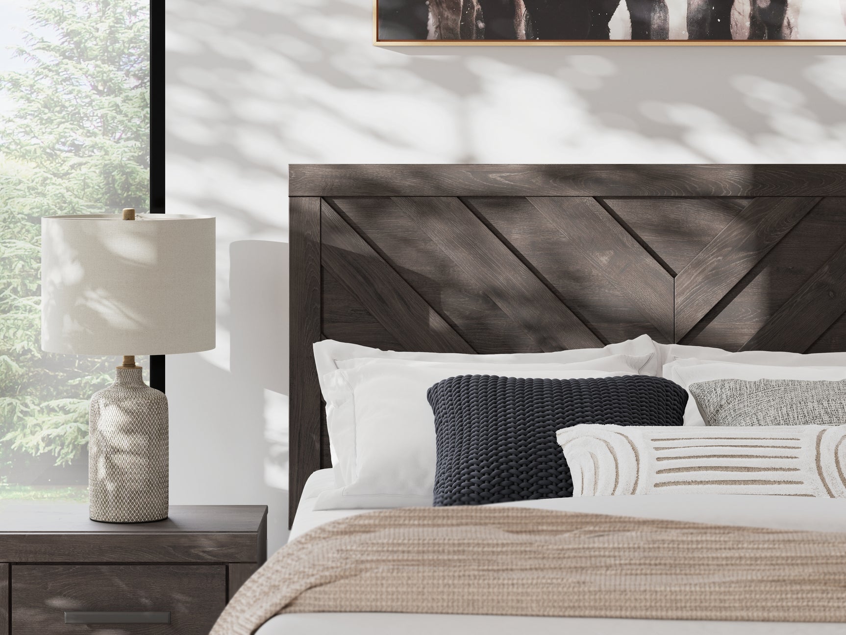 Prendonea Charcoal Queen Panel Bed - Ornate Home