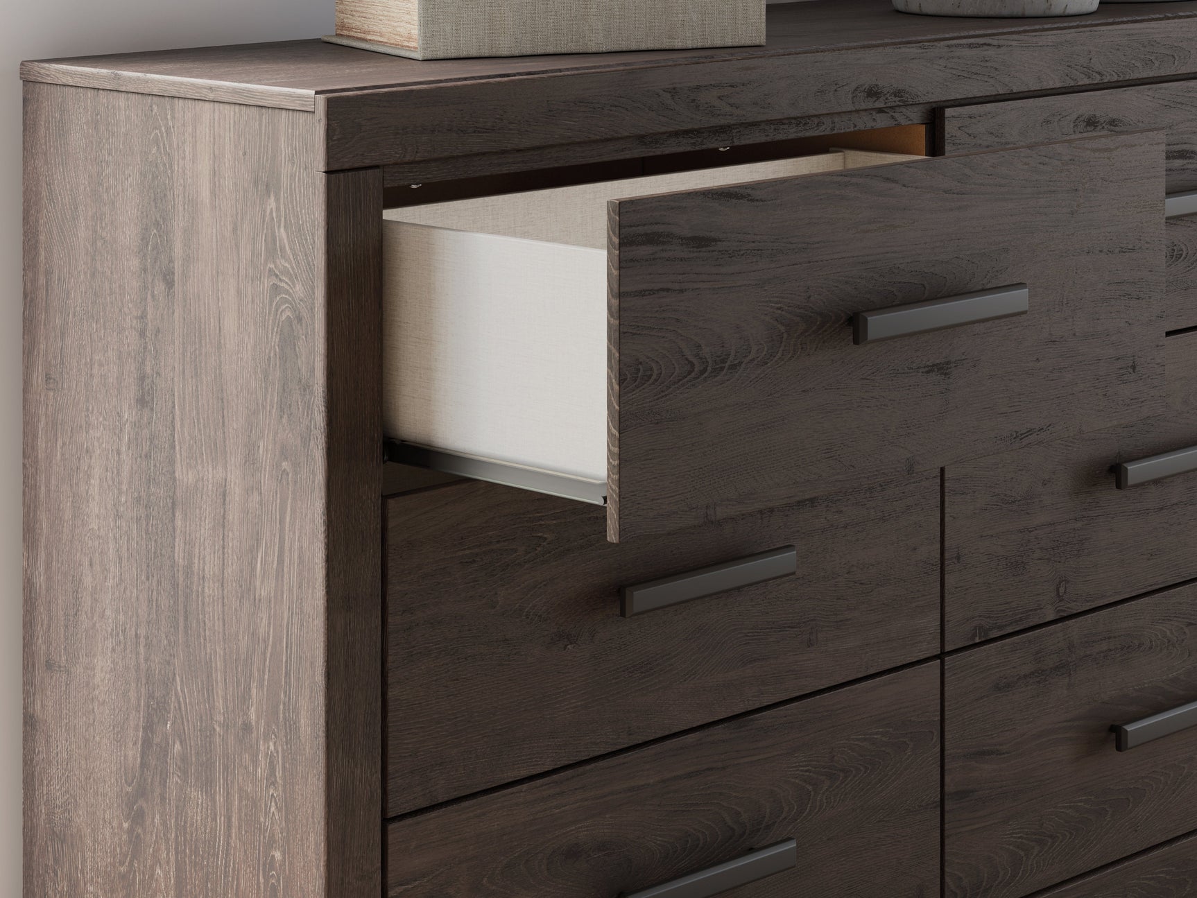 Prendonea Charcoal Queen Panel Bedroom Set with Dresser and Nightstand (Online Special Price) - Ornate Home