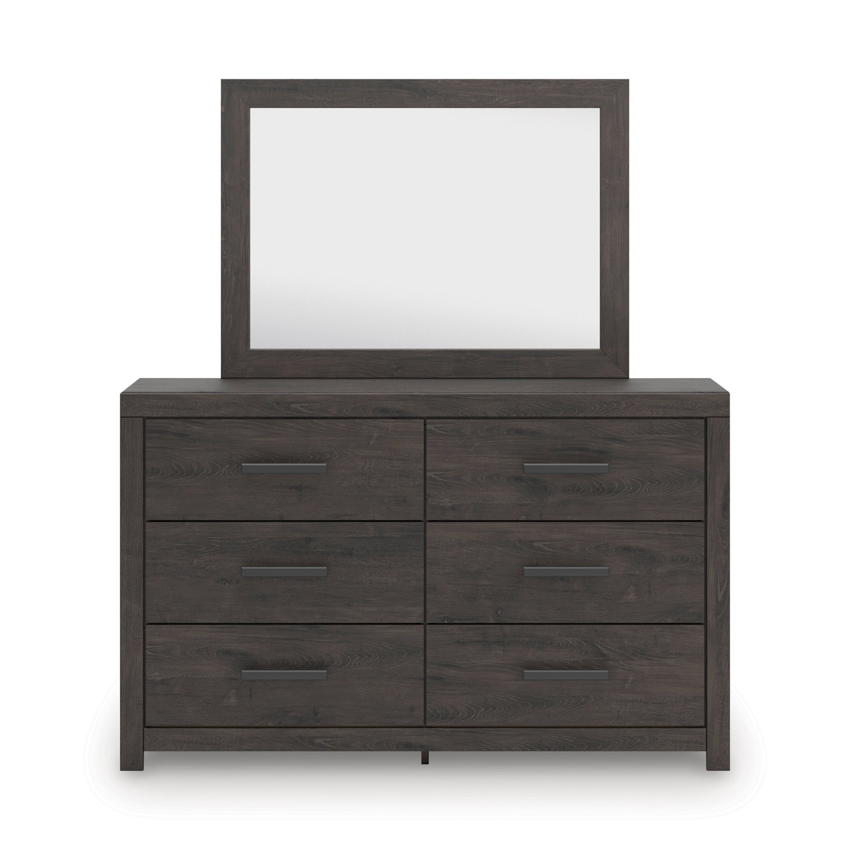 Prendonea Charcoal Twin Panel Bed, Dresser, Mirror and Nightstand (Online Special Price) - Ornate Home