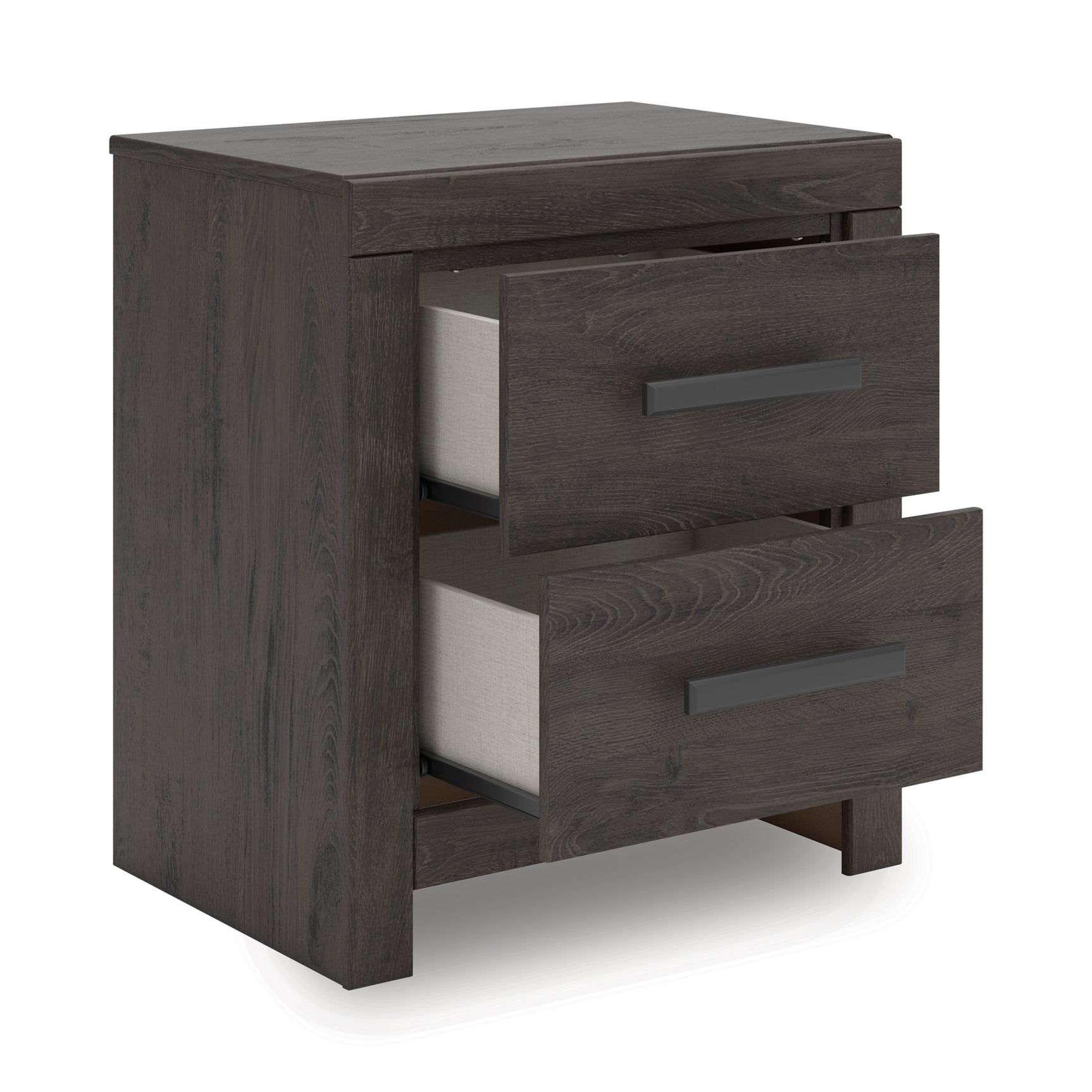 Prendonea Charcoal Twin Panel Bed, Dresser, Mirror and Nightstand - Ornate Home