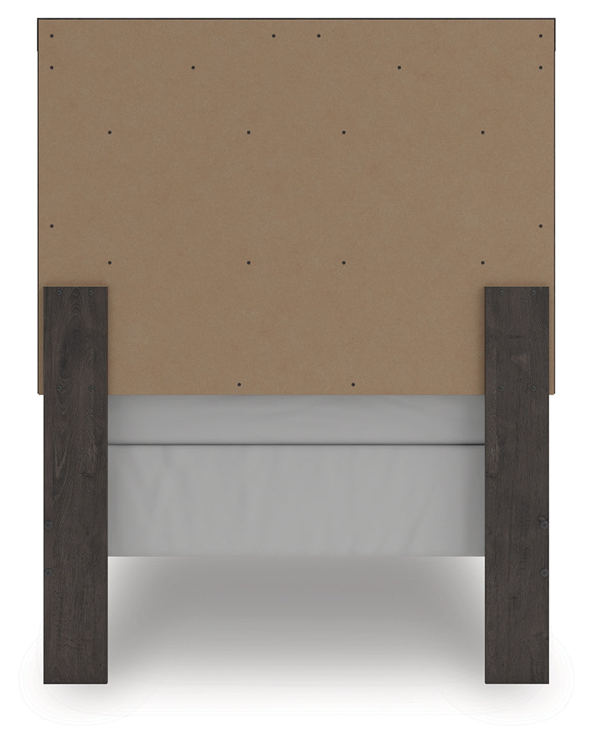 Prendonea Charcoal Twin Panel Bed, Dresser and Mirror - Ornate Home