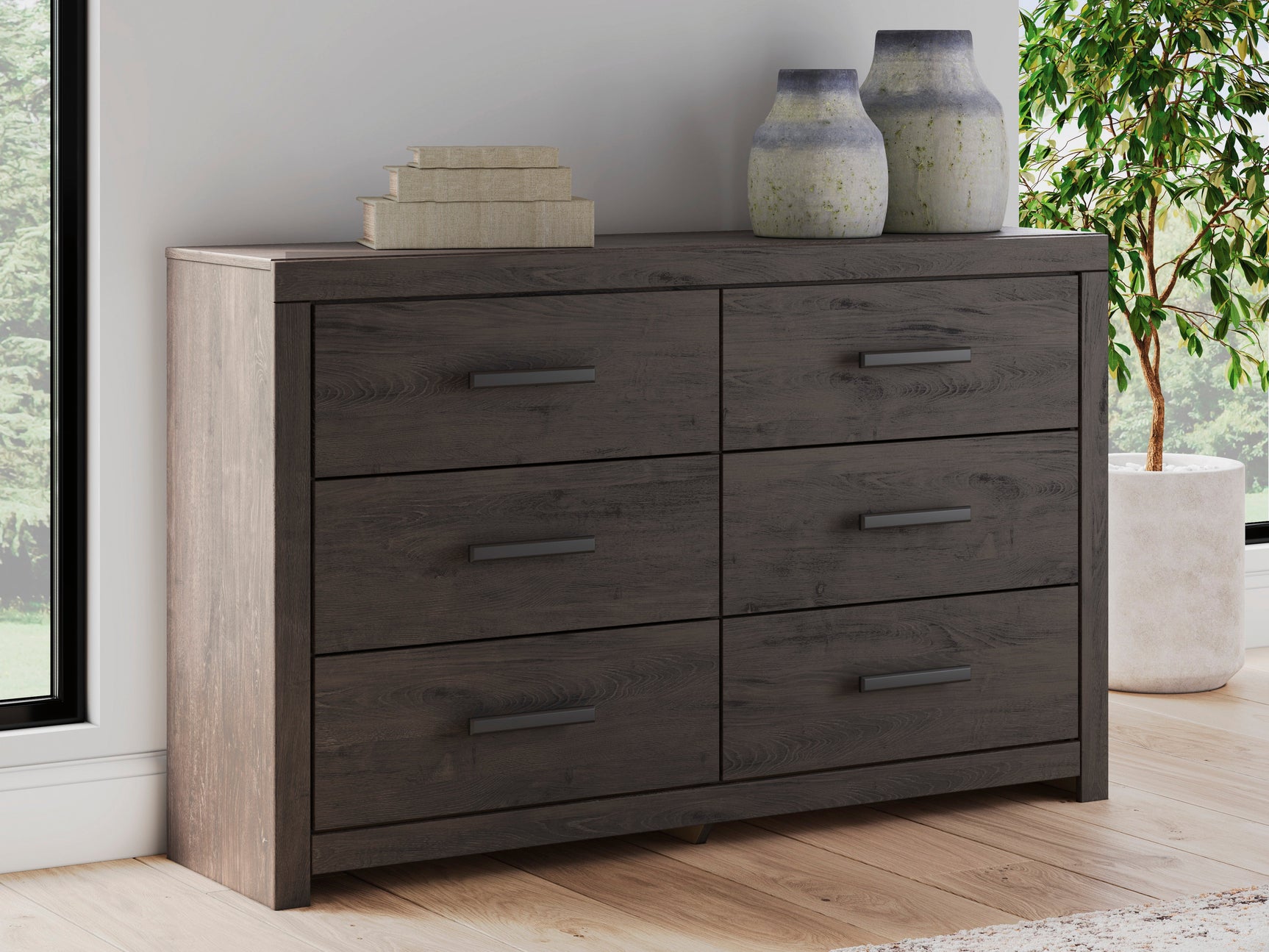Prendonea Charcoal Twin Panel Bed, Dresser and Nightstand (Online Special Price) - Ornate Home