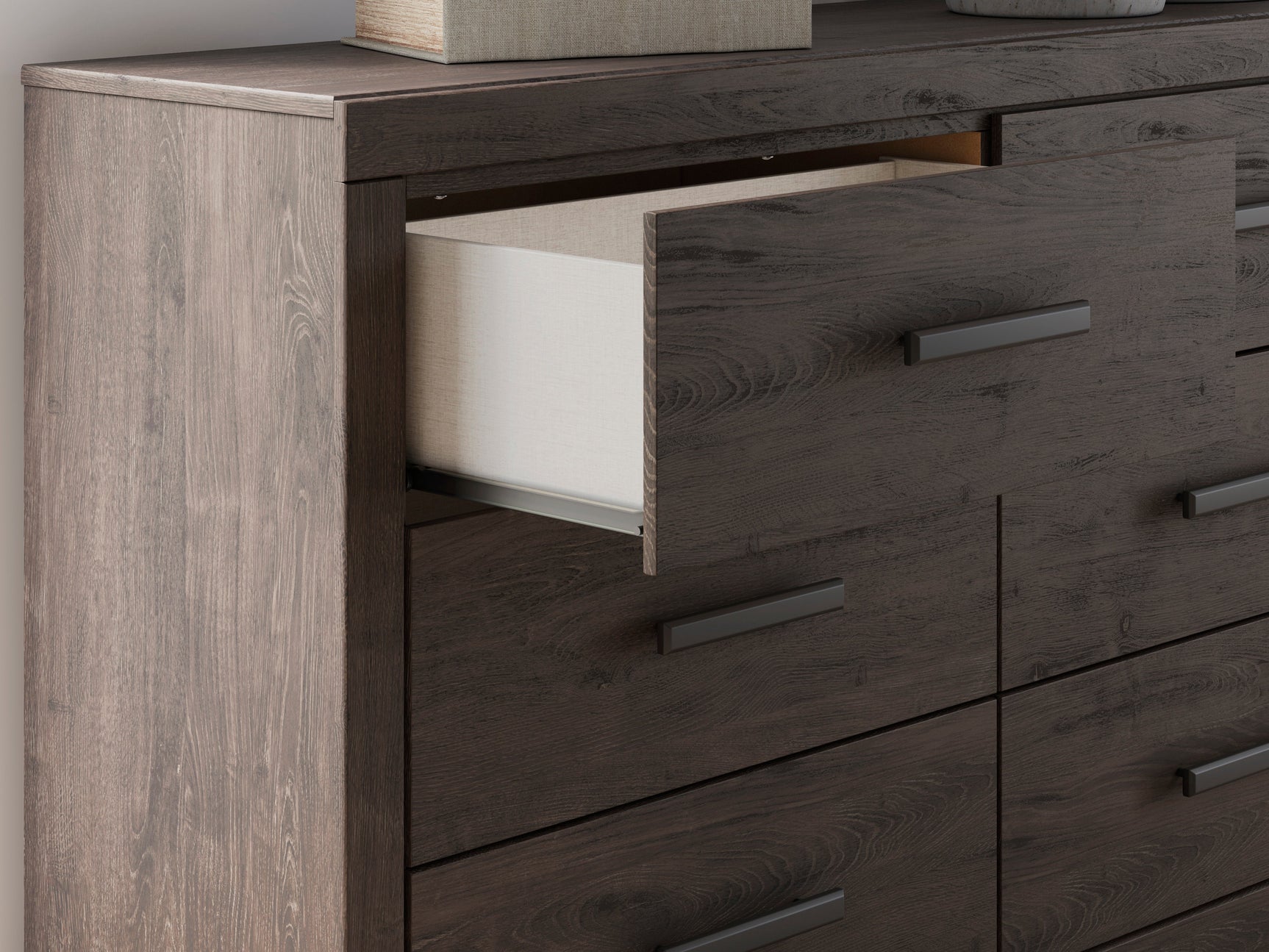 Prendonea Charcoal Twin Panel Bed, Dresser and Nightstand (Online Special Price) - Ornate Home