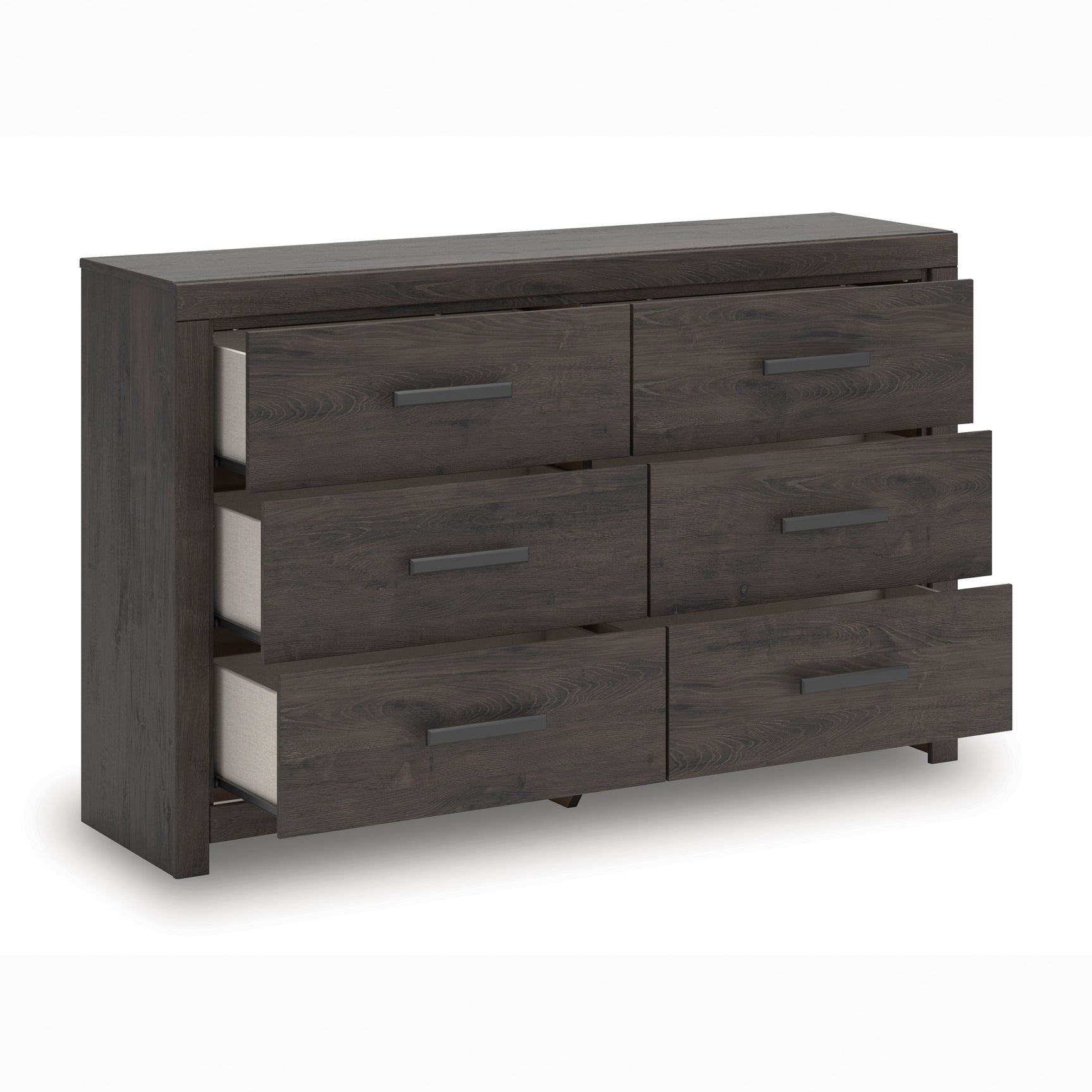 Prendonea Charcoal Twin Panel Bed, Dresser, Mirror and Nightstand - Ornate Home
