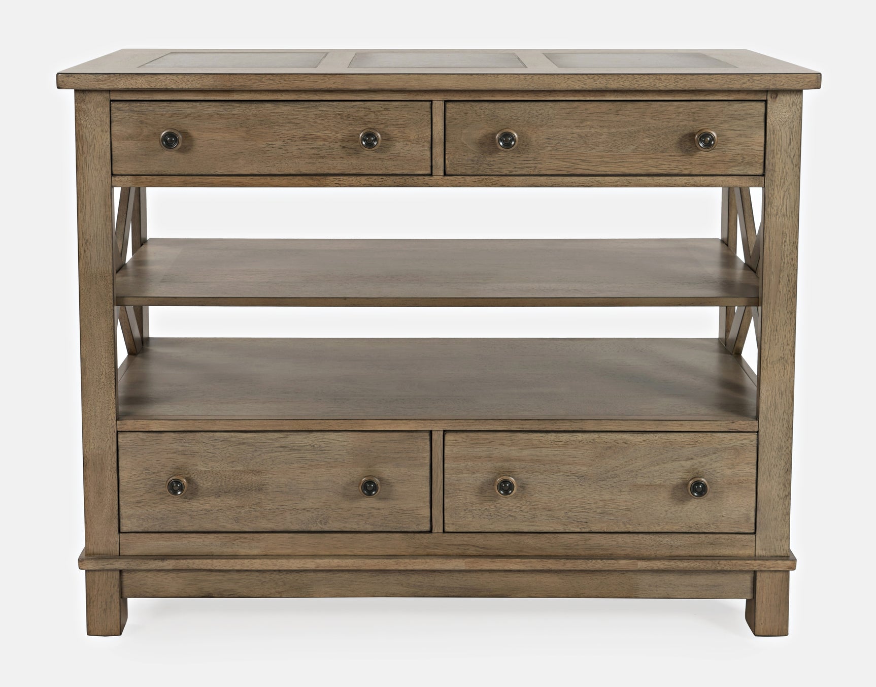 Prescott Park Weathered Oak Server - Ornate Home