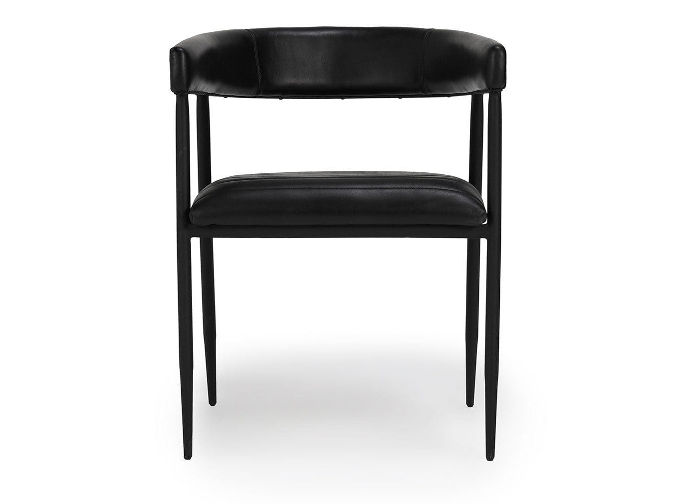 Preston Black Leather Dining Chair - Ornate Home
